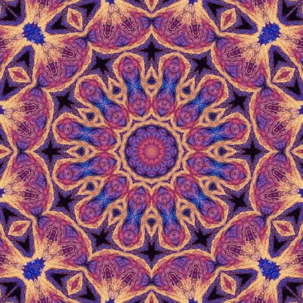Mandala Seamless Pattern Mandala Art Flower Fantasy Print Psychedelic Carnival — Zdjęcie stockowe