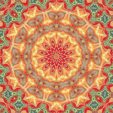 Mandala seamless pattern mandala art. Flower fantasy print. Psychedelic carnival poster.