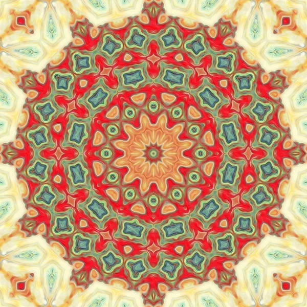Mandala Seamless Pattern Mandala Art Flower Fantasy Print Psychedelic Carnival — Stock Fotó