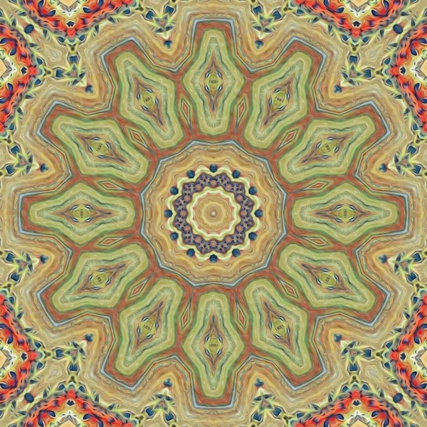 Mandala Seamless Pattern Mandala Art Flower Fantasy Print Psychedelic Carnival — Stockfoto