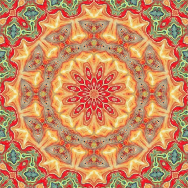 Mandala Sömlös Mönster Mandala Konst Flower Fantasy Tryck Affisch För — Stockfoto