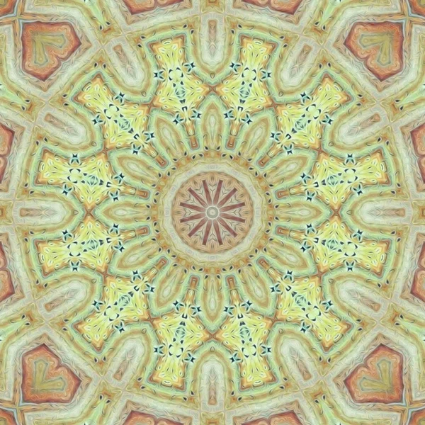 Mandala Bezešvé Vzor Mandala Umění Otisk Květinové Fantazie Psychedelický Karnevalový — Stock fotografie