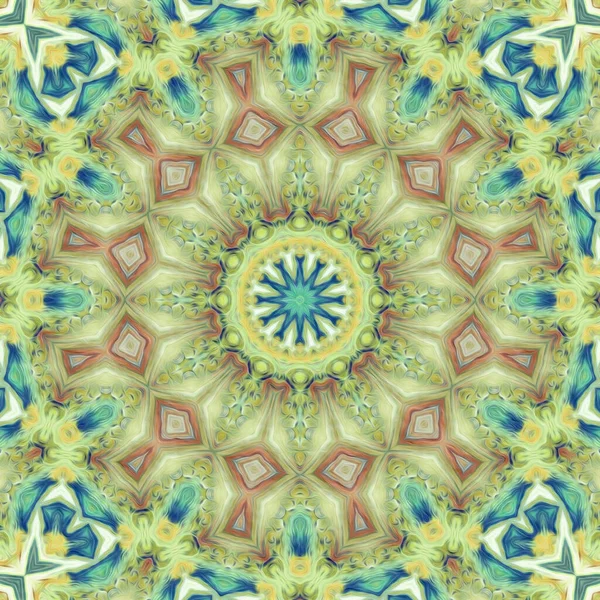 Mandala Seamless Pattern Mandala Art Flower Fantasy Print Psychedelic Carnival — Foto de Stock