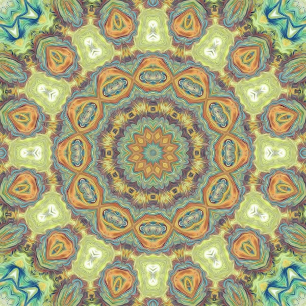 Mandala Seamless Pattern Mandala Art Flower Fantasy Print Psychedelic Carnival — Foto de Stock