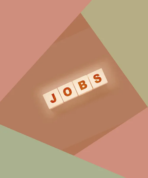 Text Job Dřevěných Kostkách Černém Pozadí Podnikatelský Koncept Kariéry Volné — Stock fotografie