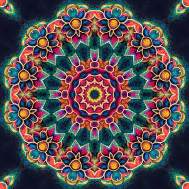 Kusursuz kaleydoskop, mandala soyut arkaplan görünümü