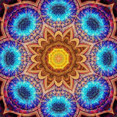 Kusursuz kaleydoskop, mandala soyut arkaplan görünümü