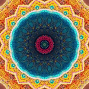 Kusursuz kaleydoskop, mandala soyut arkaplan görünümü