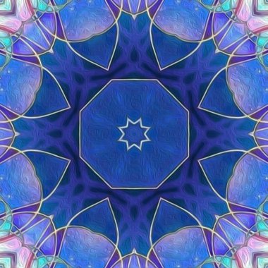 Kusursuz kaleydoskop, mandala soyut arkaplan görünümü