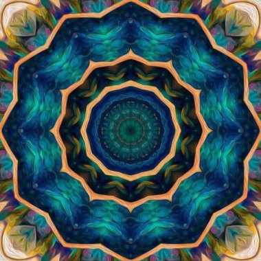 Kusursuz kaleydoskop, mandala soyut arkaplan görünümü