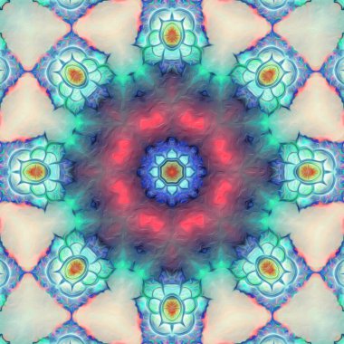 Kusursuz kaleydoskop, mandala soyut arkaplan görünümü