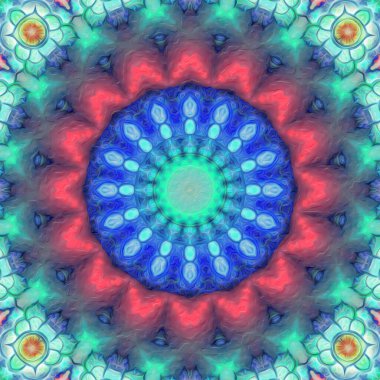 Kusursuz kaleydoskop, mandala soyut arkaplan görünümü