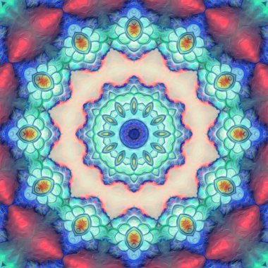 Kusursuz kaleydoskop, mandala soyut arkaplan görünümü