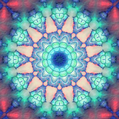Kusursuz kaleydoskop, mandala soyut arkaplan görünümü