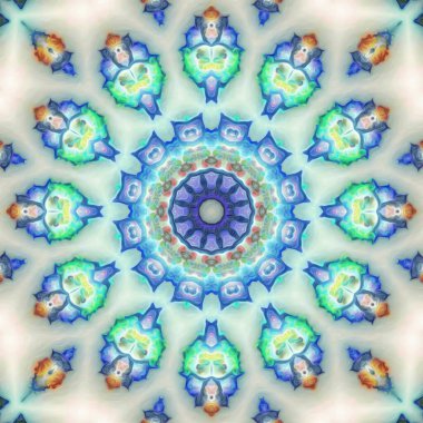 Kusursuz kaleydoskop, mandala soyut arkaplan görünümü