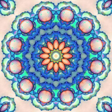 Seamless kaleidoscope, mandala abstract background view clipart