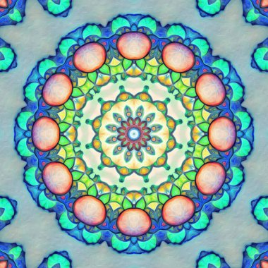 Kusursuz kaleydoskop, mandala soyut arkaplan görünümü