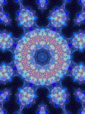 Kusursuz kaleydoskop, mandala soyut arkaplan görünümü
