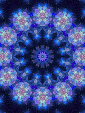 Kusursuz kaleydoskop, mandala soyut arkaplan görünümü