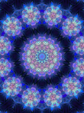 Kusursuz kaleydoskop, mandala soyut arkaplan görünümü