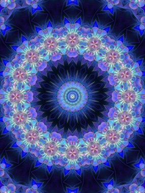 Kusursuz kaleydoskop, mandala soyut arkaplan görünümü