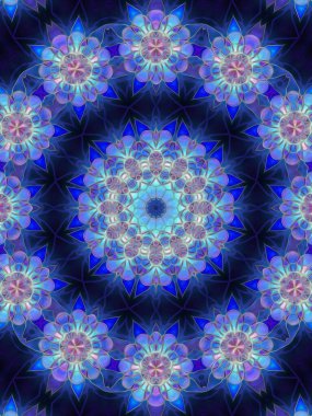 Kusursuz kaleydoskop, mandala soyut arkaplan görünümü