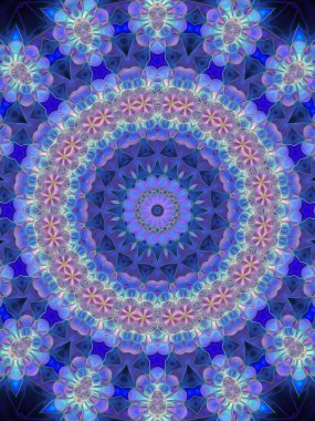 Kusursuz kaleydoskop, mandala soyut arkaplan görünümü