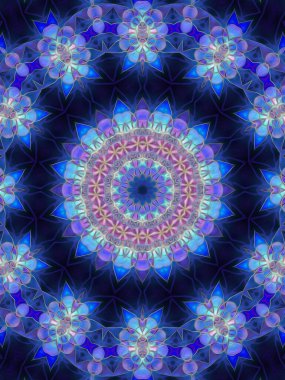 Kusursuz kaleydoskop, mandala soyut arkaplan görünümü