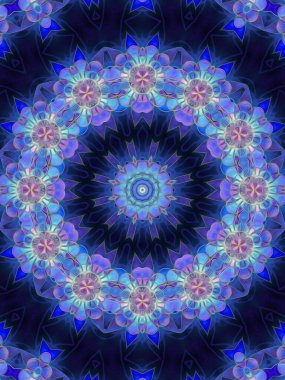 Kusursuz kaleydoskop, mandala soyut arkaplan görünümü