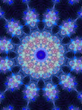 Kusursuz kaleydoskop, mandala soyut arkaplan görünümü