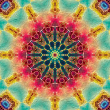 Kusursuz kaleydoskop, mandala soyut arkaplan görünümü