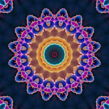 Kusursuz kaleydoskop, mandala soyut arkaplan görünümü