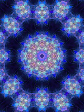 Kusursuz kaleydoskop, mandala soyut arkaplan görünümü