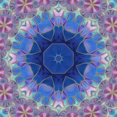 Kusursuz kaleydoskop, mandala soyut arkaplan görünümü