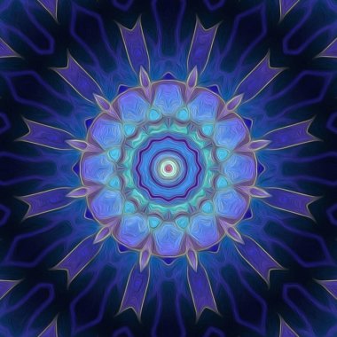 Kusursuz kaleydoskop, mandala soyut arkaplan görünümü