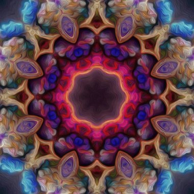 Kusursuz kaleydoskop, mandala soyut arkaplan görünümü