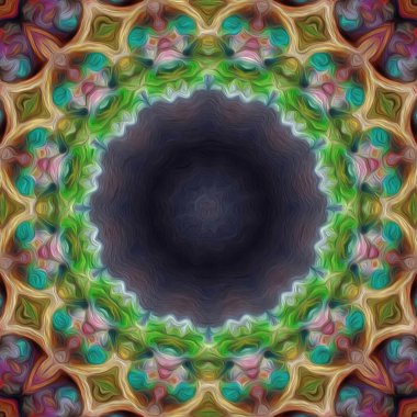 Kusursuz kaleydoskop, mandala soyut arkaplan görünümü