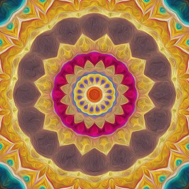 Kusursuz kaleydoskop, mandala soyut arkaplan görünümü