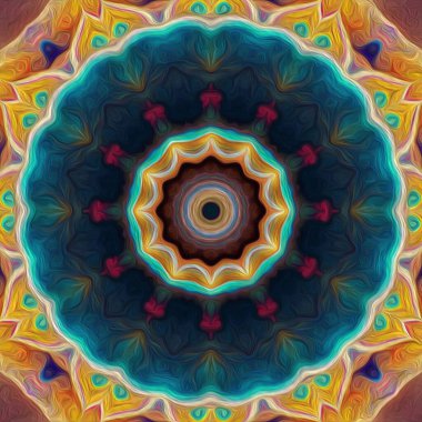 Kusursuz kaleydoskop, mandala soyut arkaplan görünümü