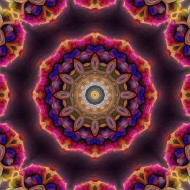 Kusursuz kaleydoskop, mandala soyut arkaplan görünümü