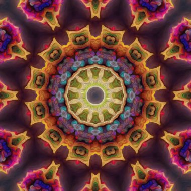 Kusursuz kaleydoskop, mandala soyut arkaplan görünümü