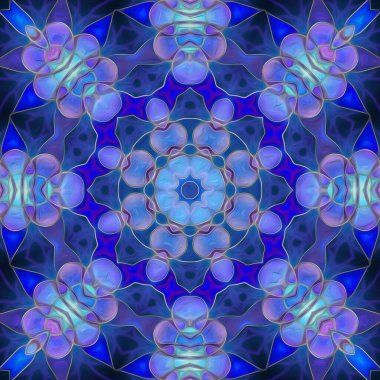 Kusursuz kaleydoskop, mandala soyut arkaplan görünümü