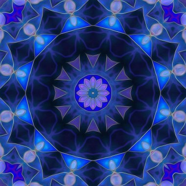 Kusursuz kaleydoskop, mandala soyut arkaplan görünümü