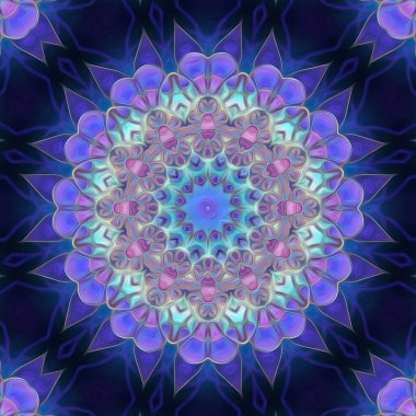 Kusursuz kaleydoskop, mandala soyut arkaplan görünümü