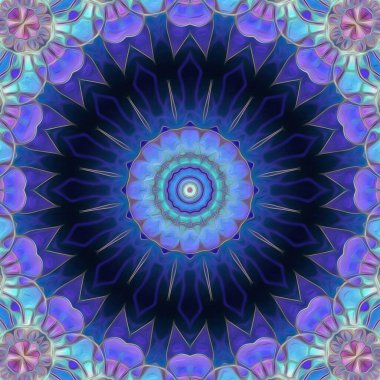 Kusursuz kaleydoskop, mandala soyut arkaplan görünümü