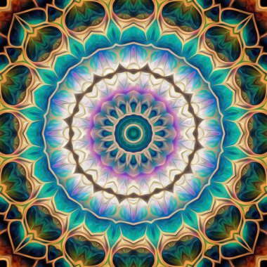 Kusursuz kaleydoskop, mandala soyut arkaplan görünümü