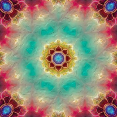 Kusursuz kaleydoskop, mandala soyut arkaplan görünümü
