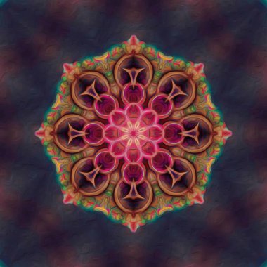 Kusursuz kaleydoskop, mandala soyut arkaplan görünümü