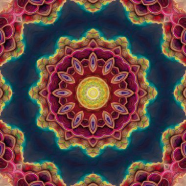 Kusursuz kaleydoskop, mandala soyut arkaplan görünümü