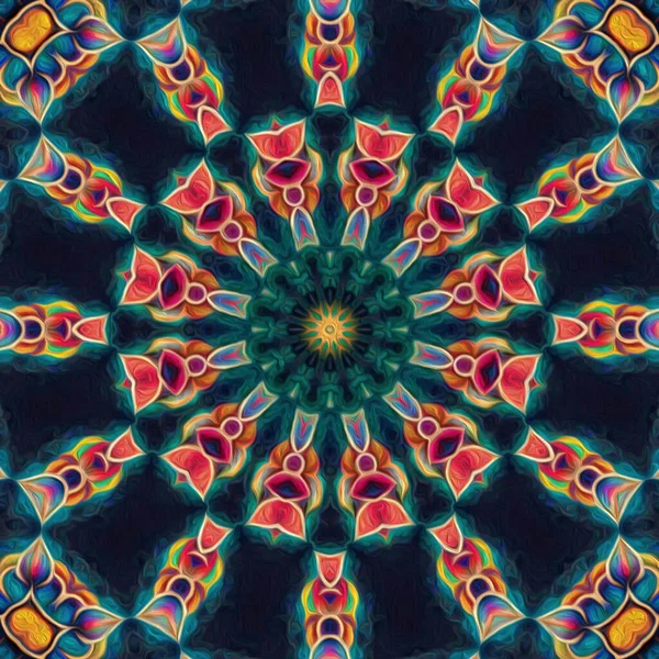 Nahtloses Kaleidoskop Mandala Abstrakte Hintergrundansicht — Stockfoto